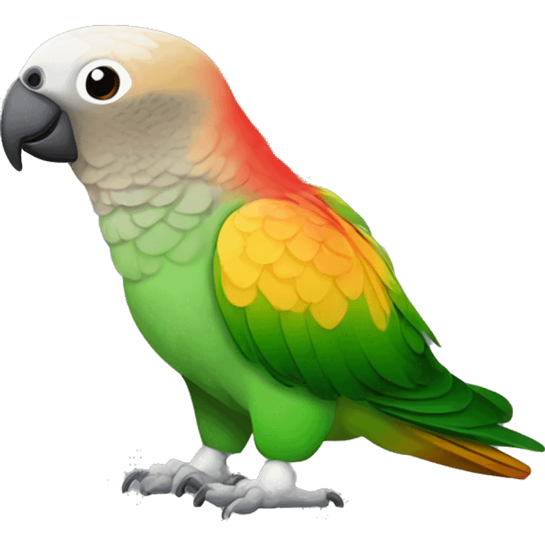 red factor pineapple green cheek conure with horn color beak emoji