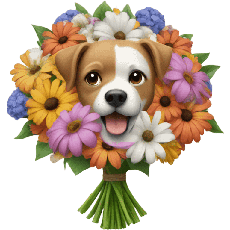 a bouquet of flowers but with dogs instead of flowers  emoji