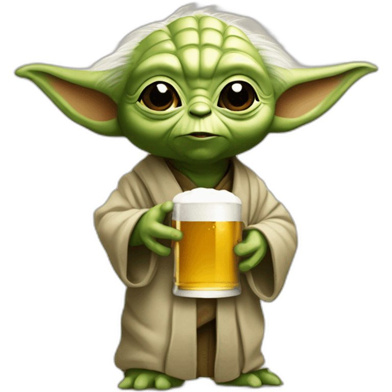 Yoda qui boit de la bière emoji