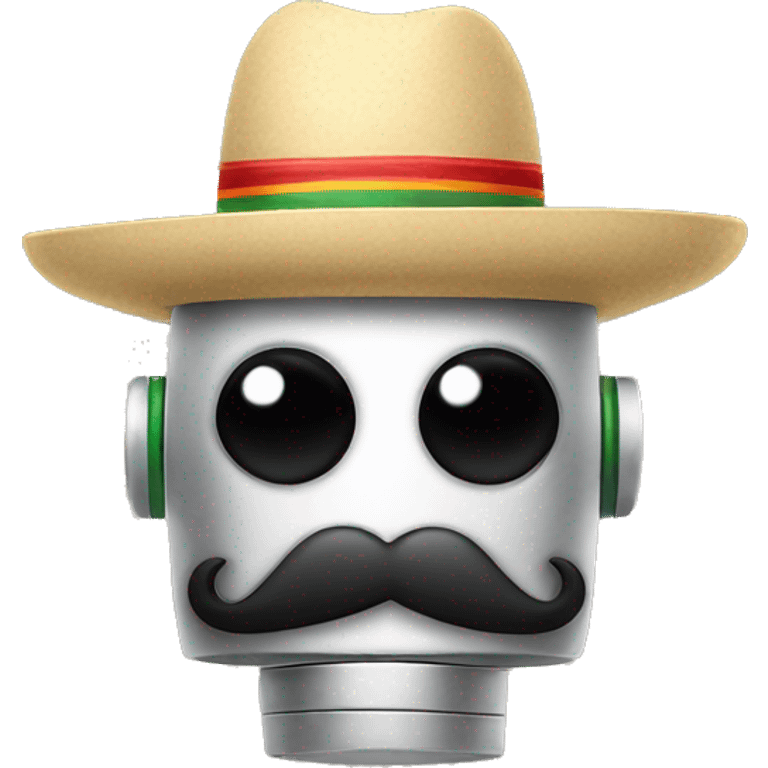 robot with mexican mustache and a mexican hat emoji