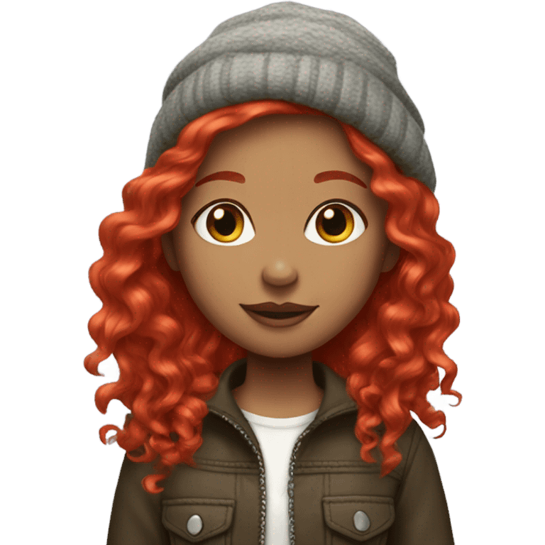 Girl with red hair and cute clothes emoji