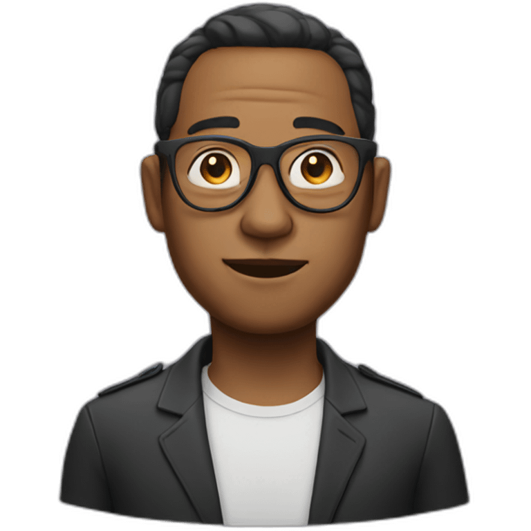 Man with tunnel earrings and glasses  emoji