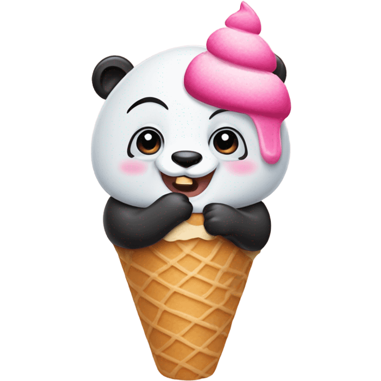 Panda eating ice cream emoji