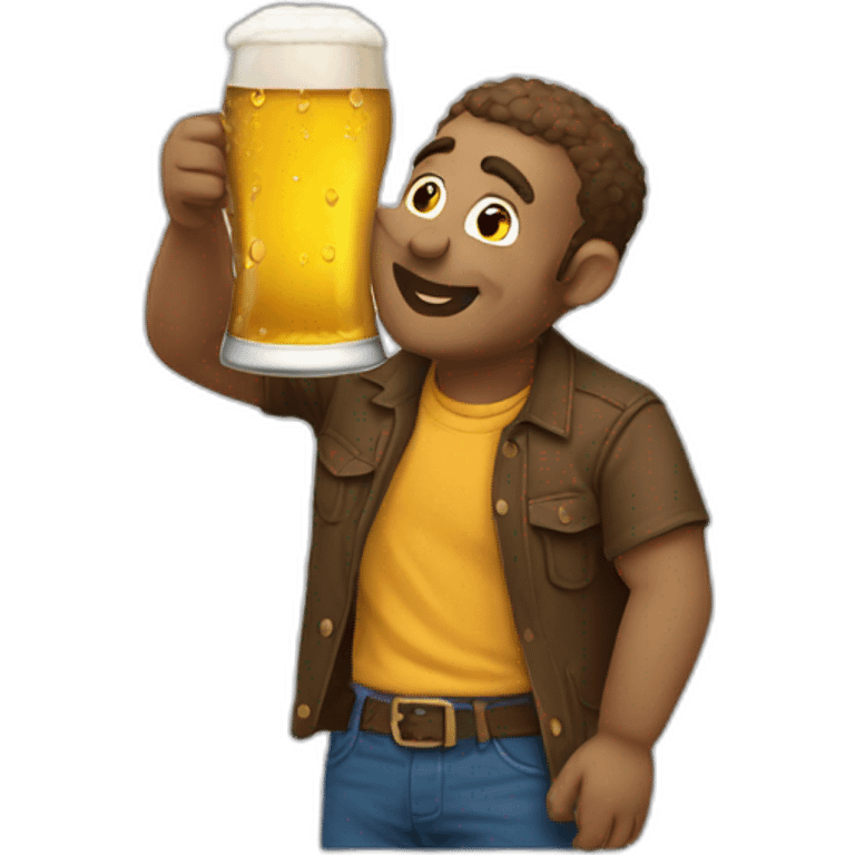 T’osa drinking beer emoji