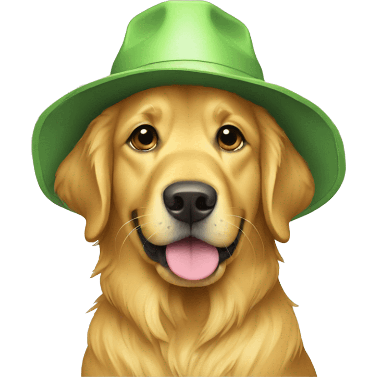 golden retriever with yellow bucket hat emoji