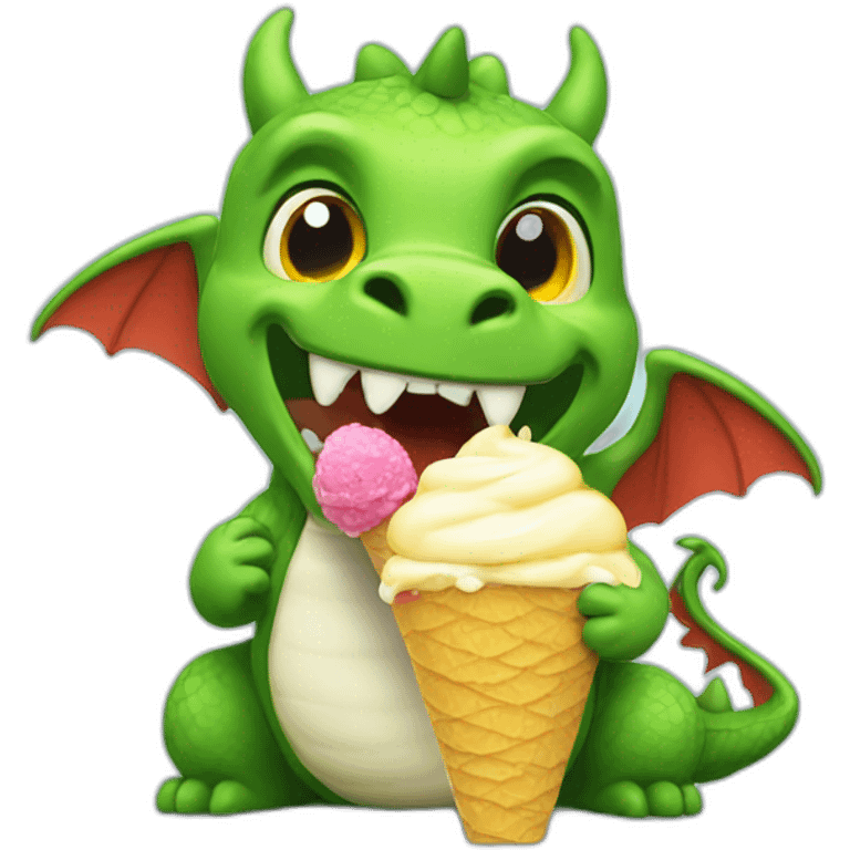 dragon eating icecream emoji