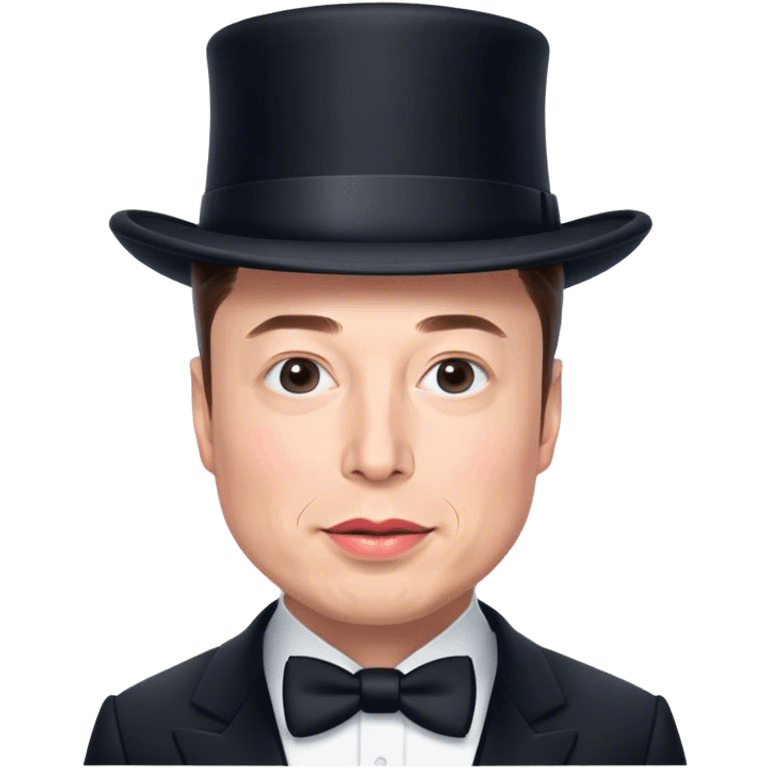 elon musk wearing a tophat emoji