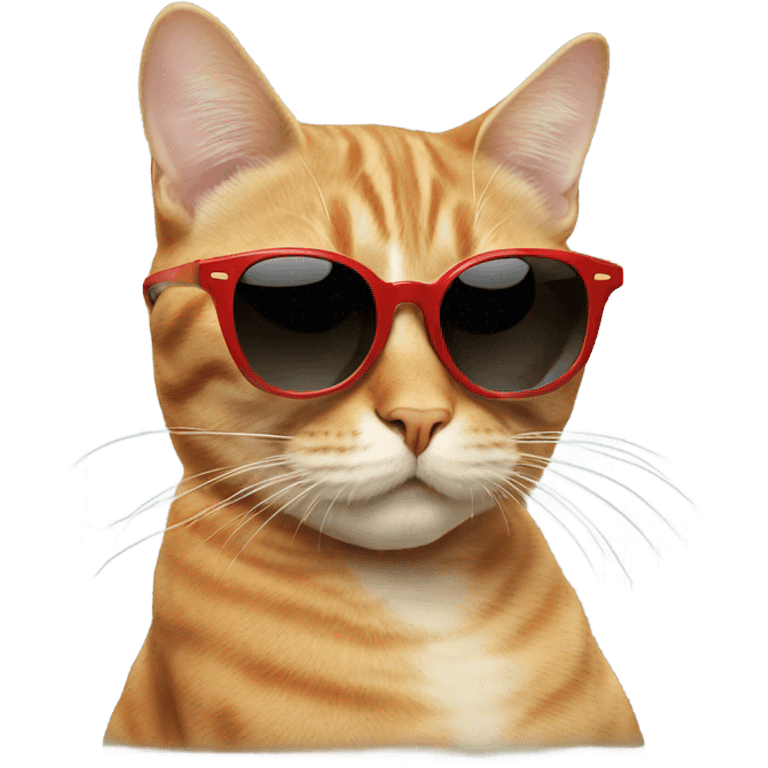 Cat with sunglasses smoking emoji