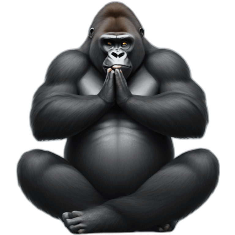 A gorilla practicing yoga emoji