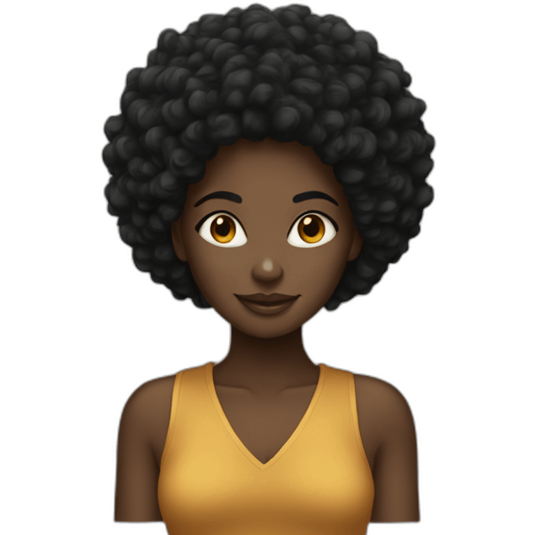 Black afro girl emoji