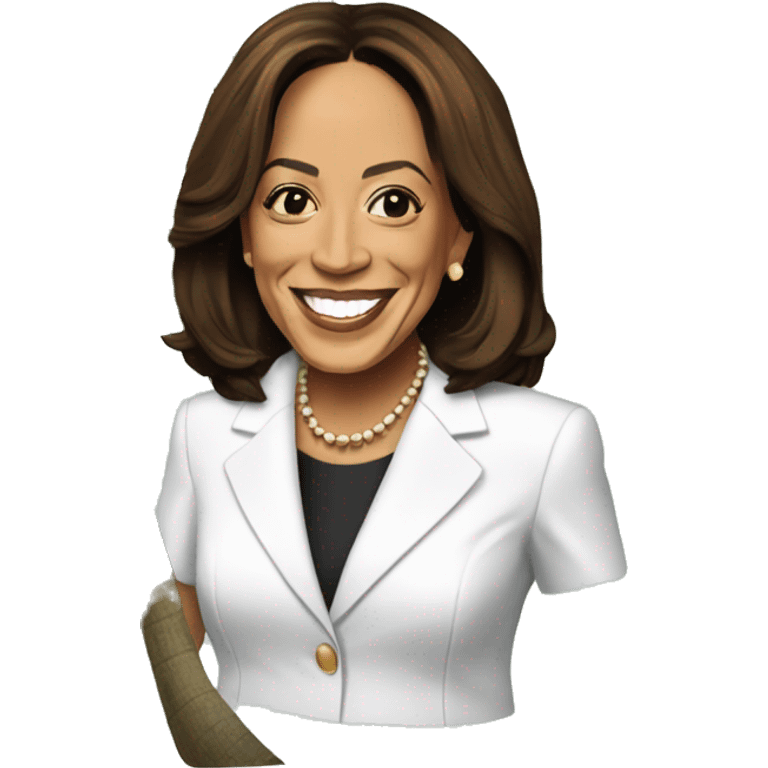 kamala harris next to a coconut tree emoji