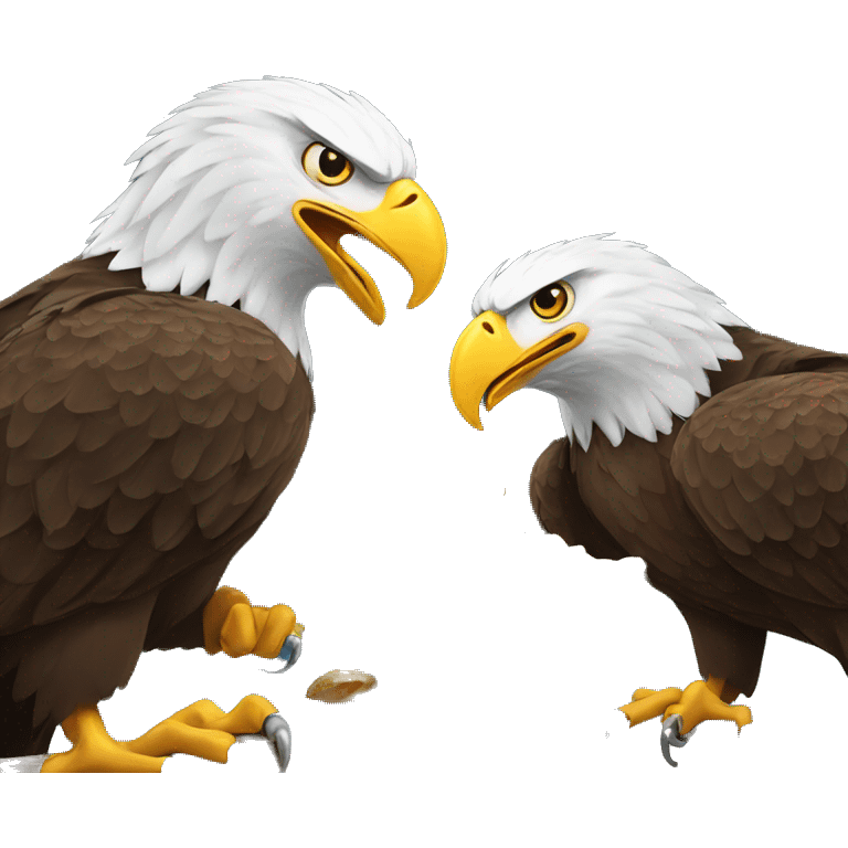 2 Big Eagles eating worms emoji