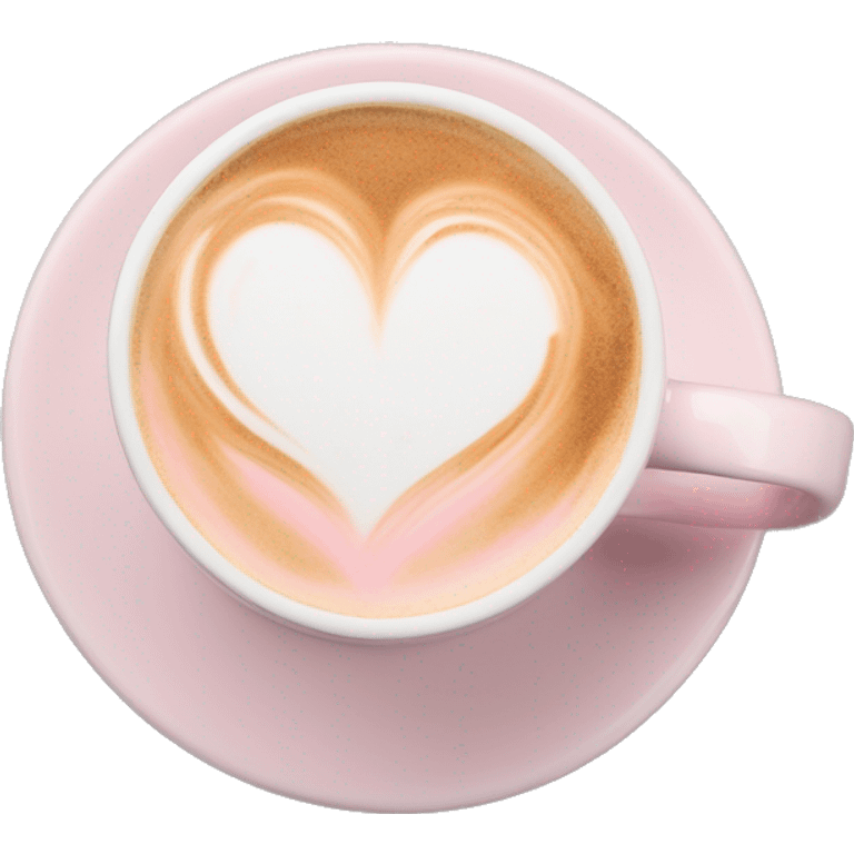  pale pink coffee mug heart shaped latte art cappuccino emoji