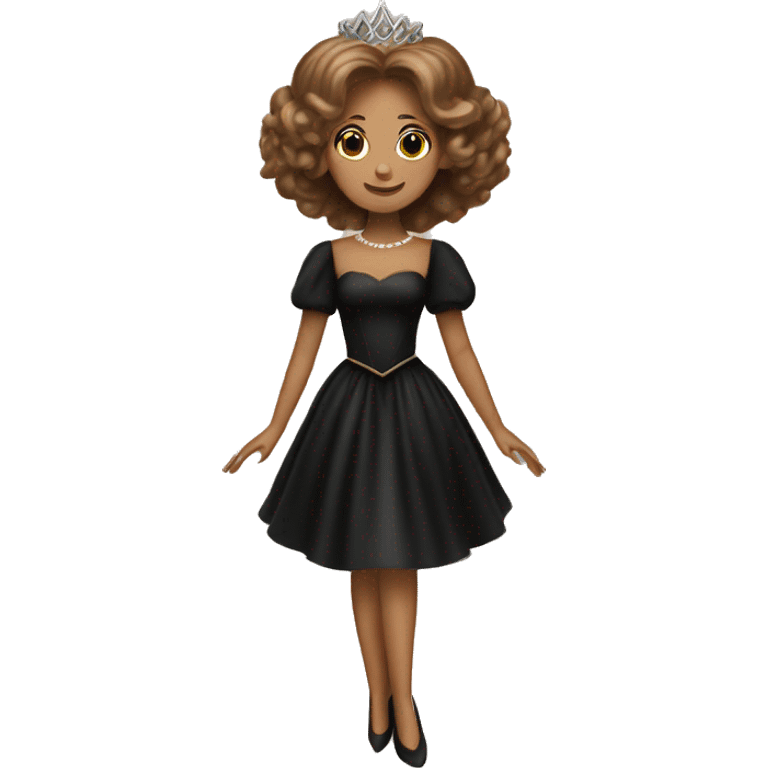 Glinda The Good Witch Wicked black Dress with brown hair emoji