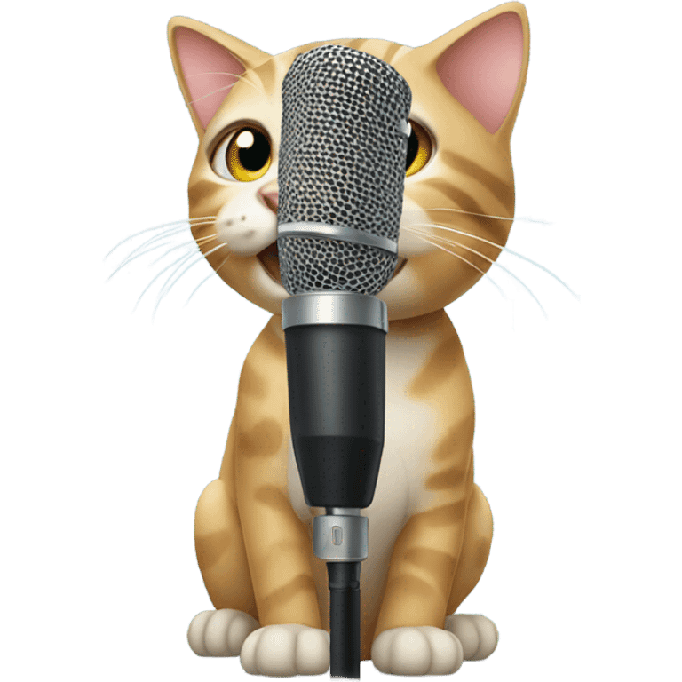 Cat with microphone  emoji