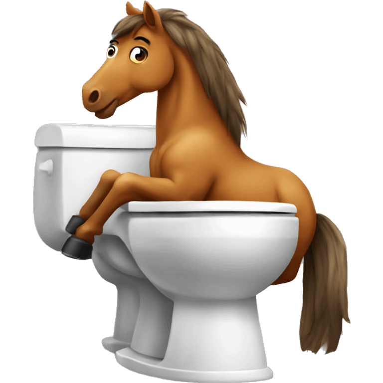 horse on a toilet emoji