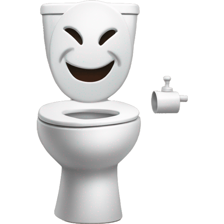 Toilet with grinning head coming out of it emoji