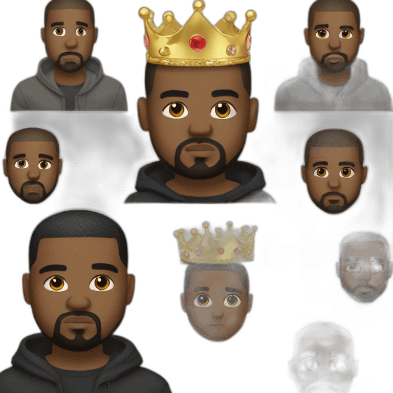 Kanye Kendrick & Drake wearing crowns emoji