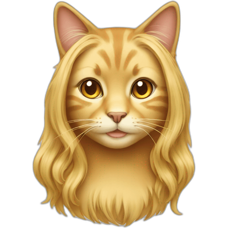 golden long haired female cat emoji