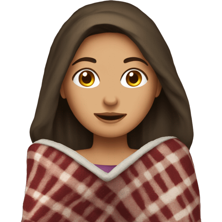 Brunette girl with blanket  emoji