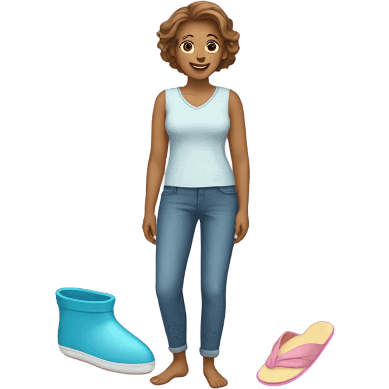 Mom with slipper emoji