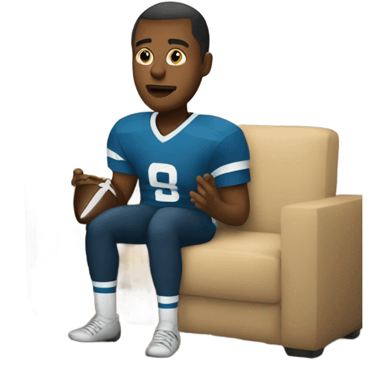 Football player watching tv emoji