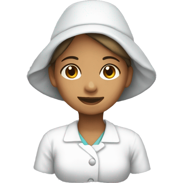 Girl with a bonnet nursing emoji