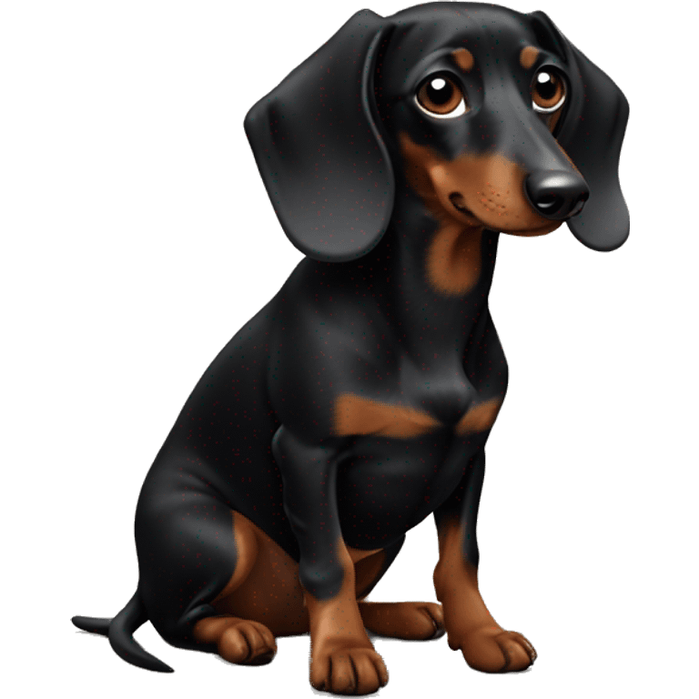 black dachshund  emoji