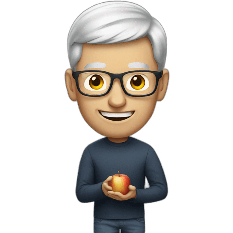 tim cook eat an apple emoji