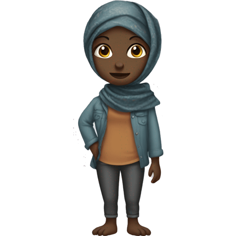 dark-skinned girl with head scarf on platypus body  emoji