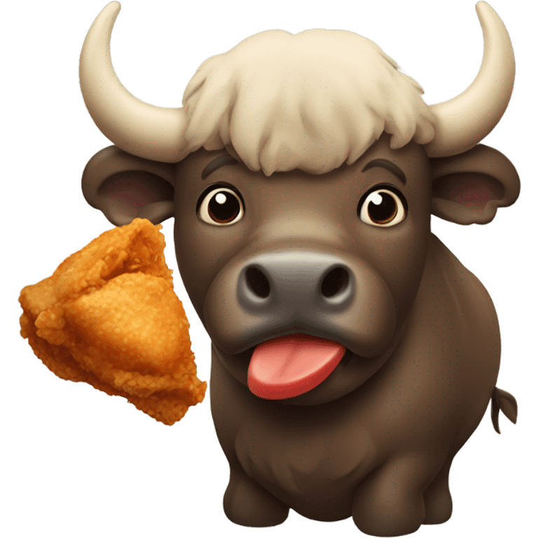 A buffalo with a chicken wing  emoji