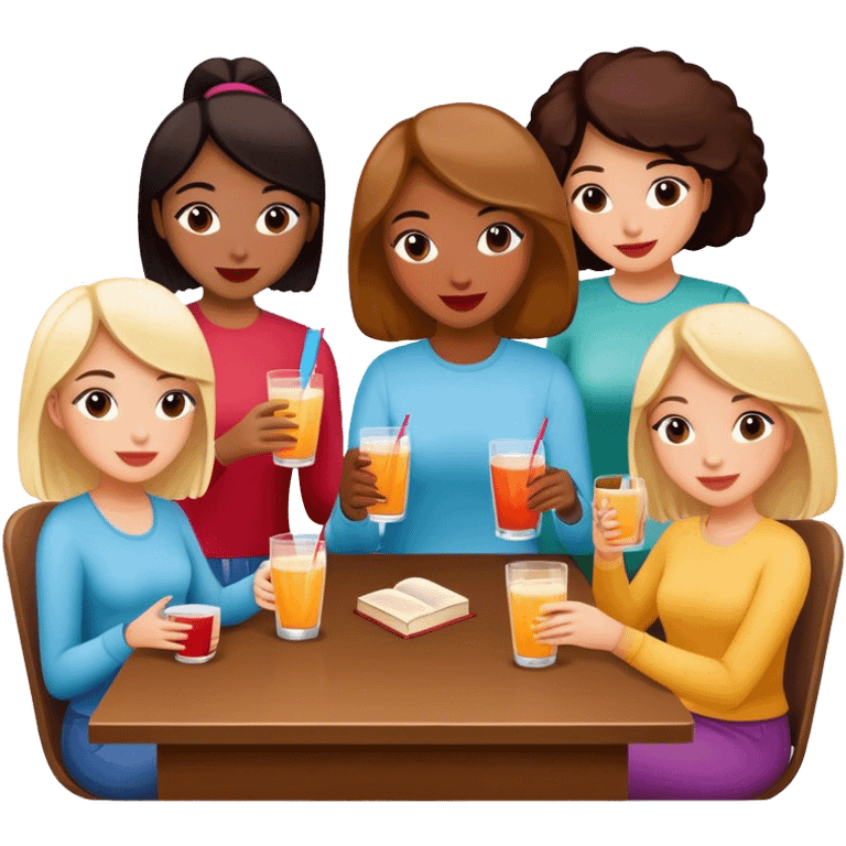 girl book club with fun drink emoji