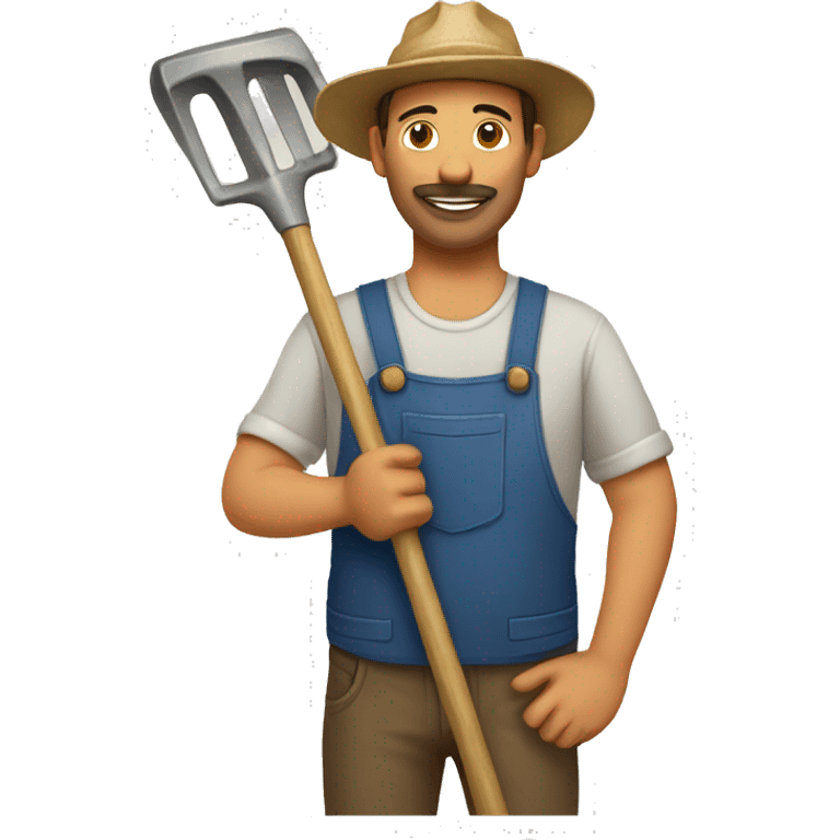 farmer with farm tool  emoji