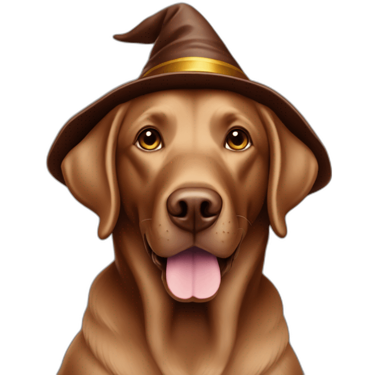 Labrador Retriver chocolate color looks like a wizard emoji