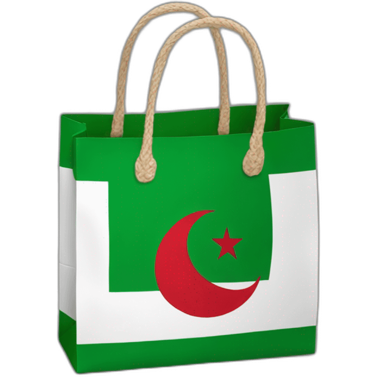 Shopping bag Algeria flag 🇩🇿 emoji