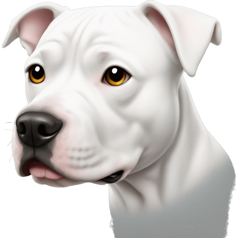 white pitbull with black nose  emoji