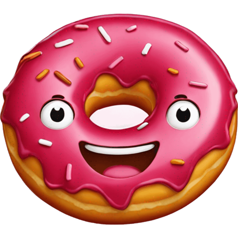 red filled donut emoji