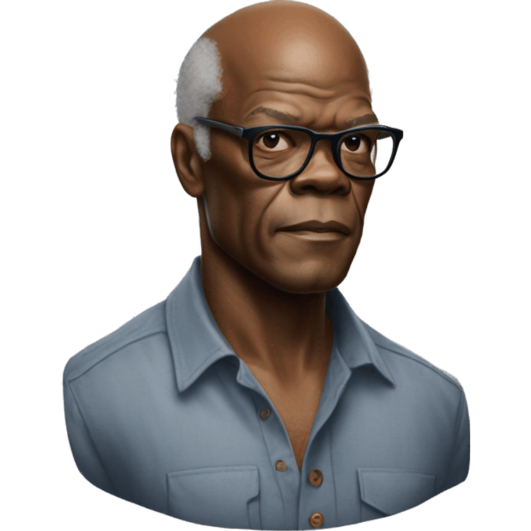 hyper realistic samuel l jackson wearing shirt emoji