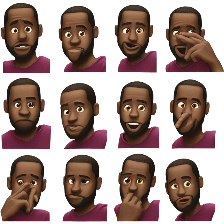 Lebron James picking his nose emoji