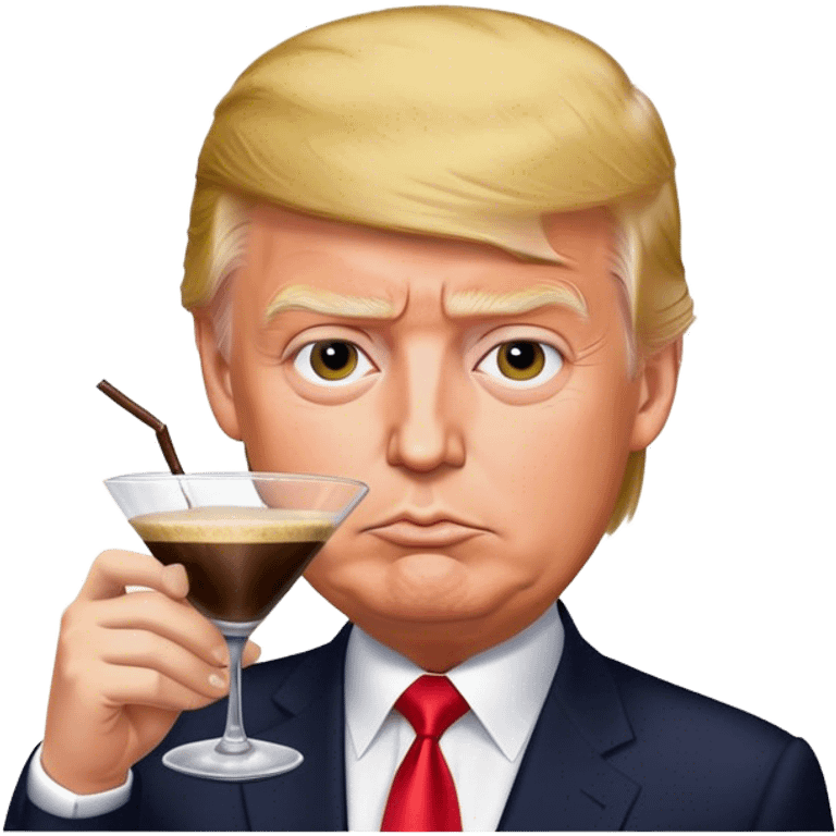 Donald Trump drinking an espresso martini emoji