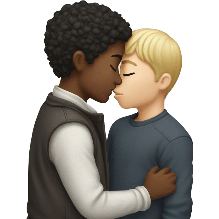 boys kissing white emoji