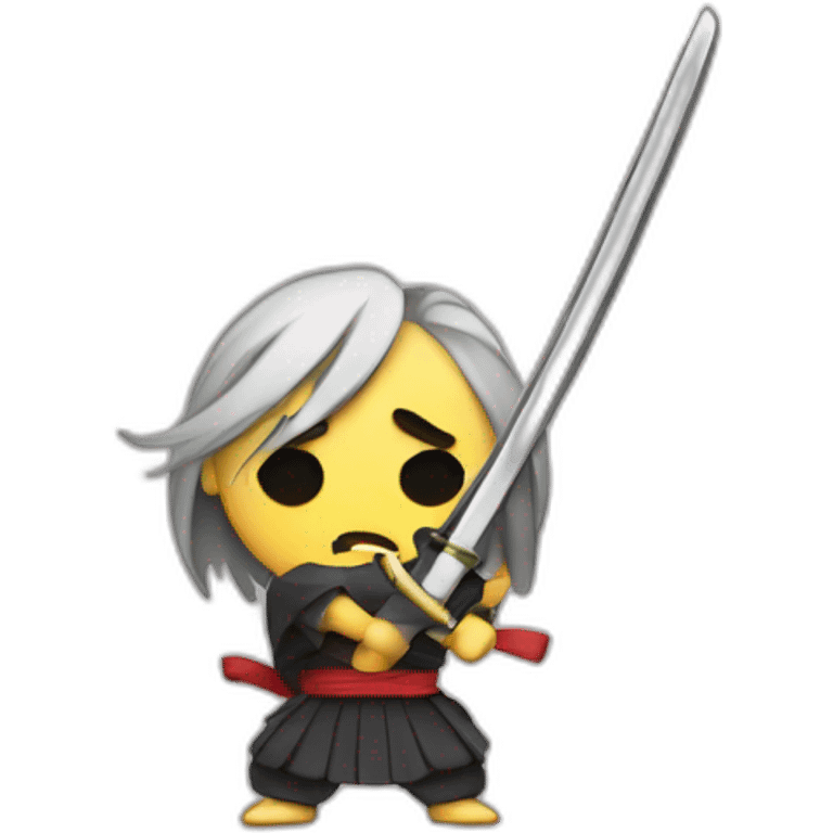 anime style emoji holding a katana angry emoji