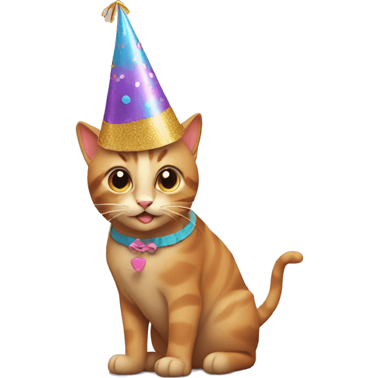 Cat with birthday hat emoji