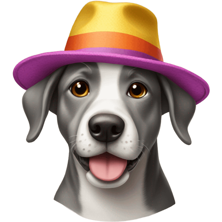 Dog wearing hat emoji