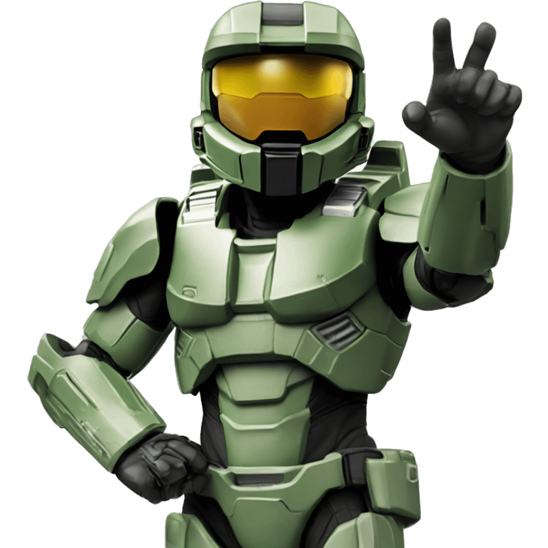 Master Chief raising ring finger at you emoji