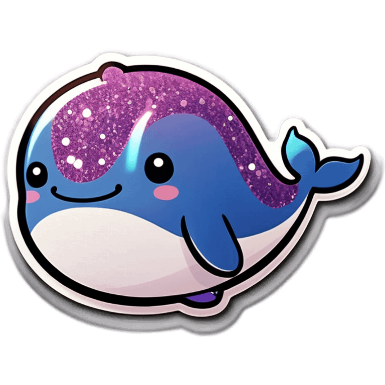 Kawaii glitter cute whale  emoji