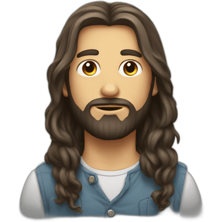 boy with long hair and full beard emoji