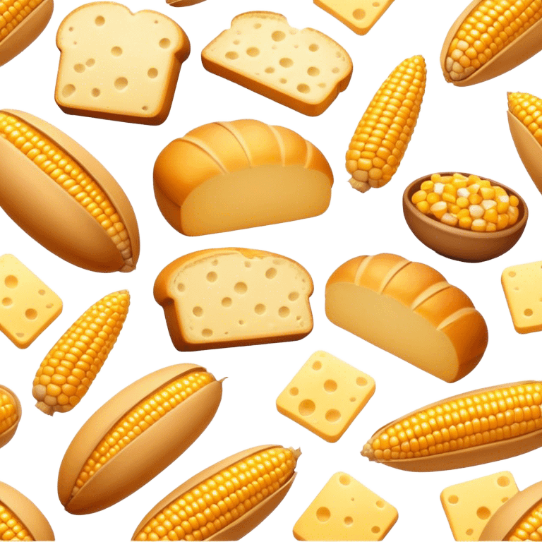 corn cheese and bread emoji