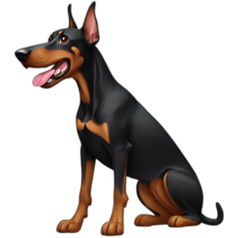 doberman with tongue emoji