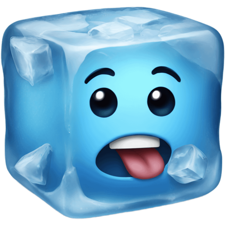 Eating ice cube emoji